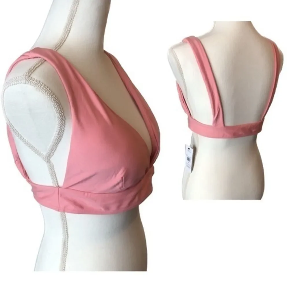 NWT Volcom Simply Seamless Halter Recycled Materials Vibrant Pink